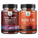 Bundle of Green Coffee Bean Extract for Uric Acid Cleanse & Detox with Turmeric Tart Cherry & Celery Seed and Antarctic Krill Oil 500mg Softgels - Omega 3 EPA DHA & Astaxanthin for Brain Joint & Heart