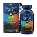 GNC Triple Strength Fish Oil Plus Krill Oil Omega 3 Supplement, 1000mg EPA and DHA, Supports Heart, Brain, Skin, Eye and Joint Health, 60 Softgels