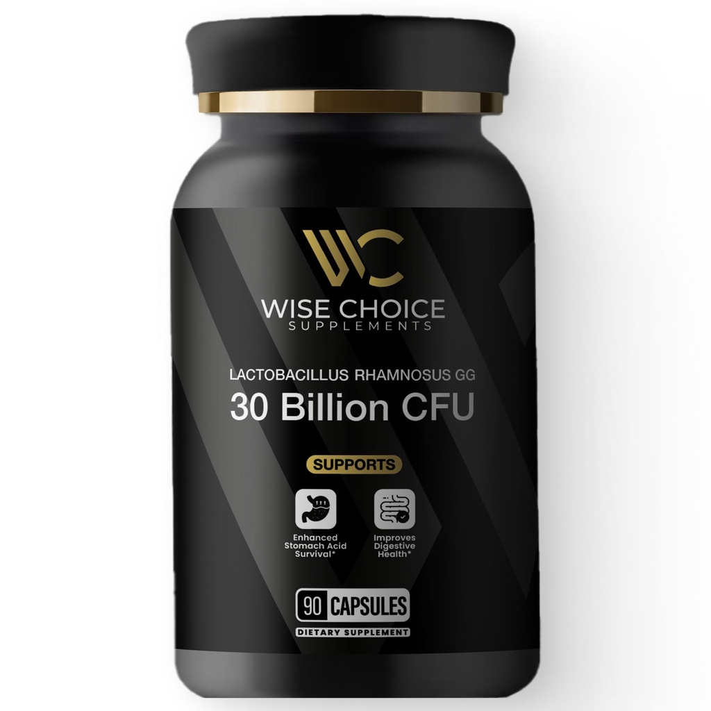 Lactobacillus Rhamnosus GG Probiotic | 30 Billion CFU | 90 Capsules | LGG Strain for Advanced Gut Health & Immune Support | 3rd Party Tested | Non-GMO & Gluten Free