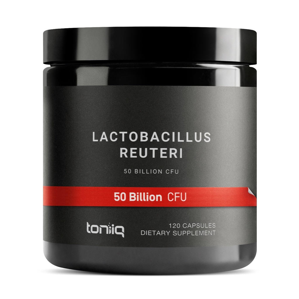 Toniiq 50 Billion CFU Lactobacillus Reuteri Probiotic 50mg per Serving - L Reuteri Probiotics - Highest CFU Count Lactobacillus Reuteri Probiotic - 120 Vegetarian Capsules - 120 Servings