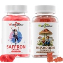 Saffron & Mushroom Complex Gummies for Kids Adults Support Focus Positive Mood Memory, Sugar Free Organic No Artificial Colors & Flavors