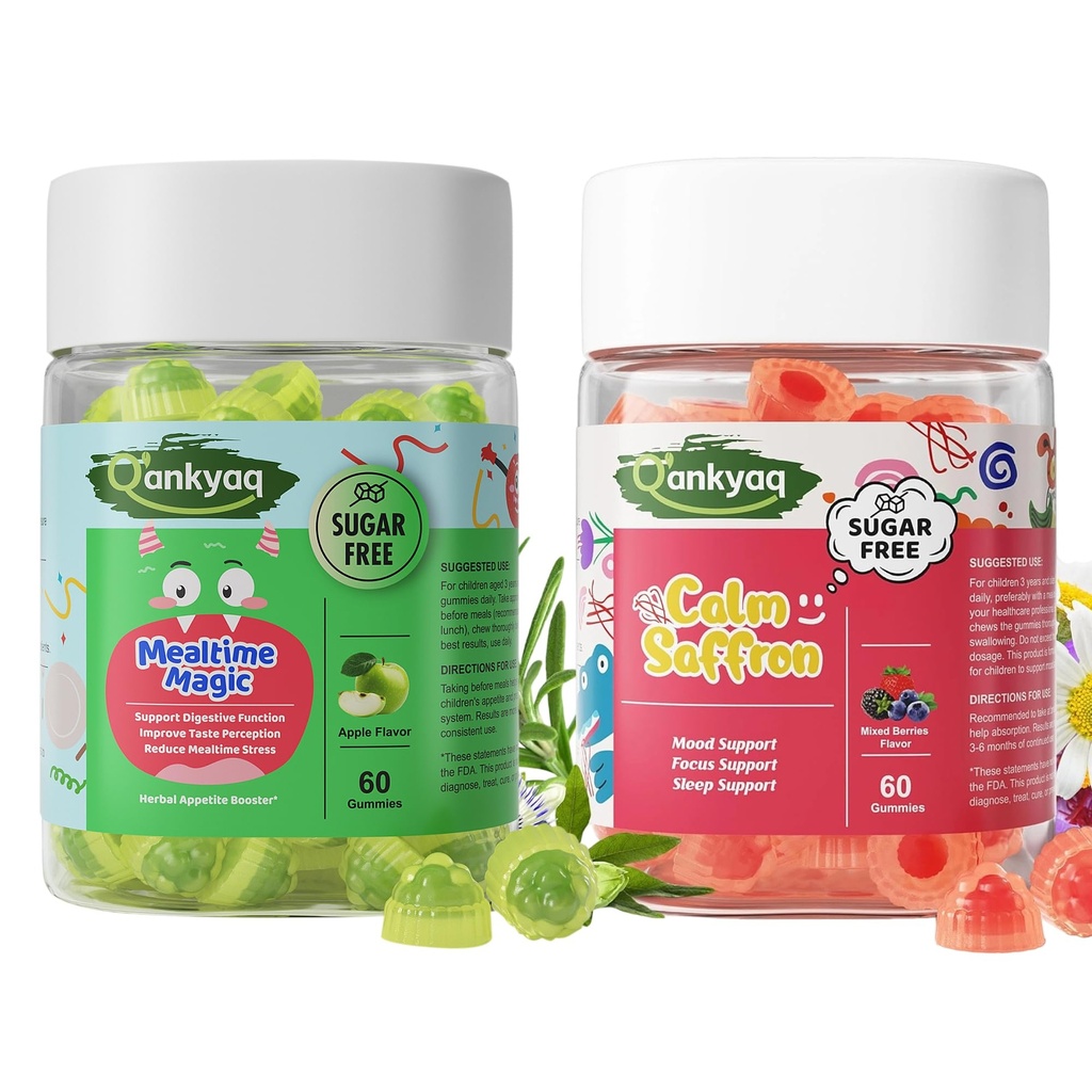 Q'ankyaq Appetite Booster Gummies for Kids Ages 3+, Kids Saffron Gummies, Saffron Supplements for (3 yrs+)