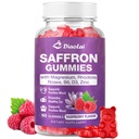 Max Strength Saffron Gummies 88.5mg with Magnesium, St. John's Wort & Rhodiola for Mood Support, Focus - Sugar-Free, 60 Count