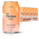 Recess Mood Magnesium " Adaptogen Drink, Relax Beverage, 12 onzas (Peach Ginger, 12 pack)