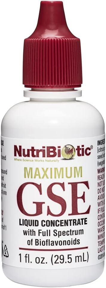 NutriBiotic – Maximum GSE, 1 Oz Liquid ← Grapefruit Seed Extracto Premium Concentrate with Bioflavonoids TEN Highly Potent, Vegan, Gluten Free & Non-GMO