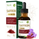 Saffron Extract Eye Health Liquid Drops Support Healthy Vision & Dry Eye, 5-in-1 Herbal Supplement w/Bilberry Lutein Zeaxanthin - High Potency Alcohol-Free Tincture. 2oz