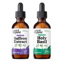 Wild & Organic Saffron Extract Tincture 2 fl oz & Holy Basil Tincture 2 fl oz