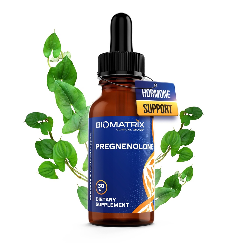 BioMatrix Pregnenolone Supplement, Sublingual Micronized Liquid for Memory, Mood, Brain Health | 3X Better Absorption Than Capsules (30 ml) - 30-60 Day Supply