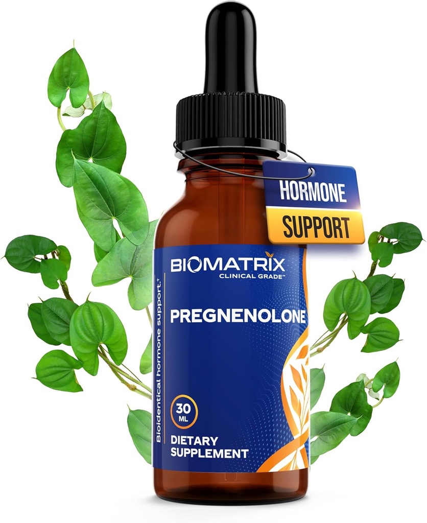 BioMatrix Pregnenolone Supplement, Sublingual Micronized Liquid for Memory, Mood, Brain Health  3X Better Absorption Than Capsules (30 ml) - 30-60 Day Supply