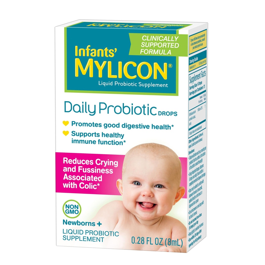 Infants' Mylicon Daily Probiotic Drops, for Colic and Fussiness, 8mL, 21 Daily Doses