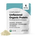 Complement Vegan Unflavored Protein Powder - Organic Protein Low Carb, Low Calorie, Sugar Free, Soy Free, Non-GMO, Gluten Free - 15g Yellow Pea, Pumpkin Seed Protein Powder (1 Serving)