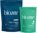 Bio.me Daily Prebiotic Fiber " Synbiotic Bundle - Fiber Powder for Digestive Health " Bloating - Pre, Pro, Postbiotic for Gut Health " Immune Support, Non-GMO, Gluten Free - 30 Servings, 60 Capsules