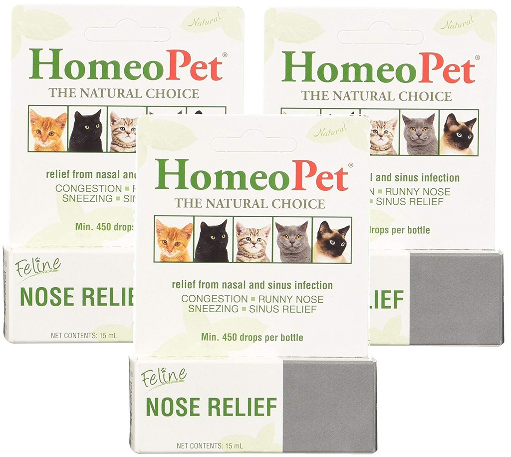 HomeoPet Feline Nose Relief, 3-Pack, 15 mL Each