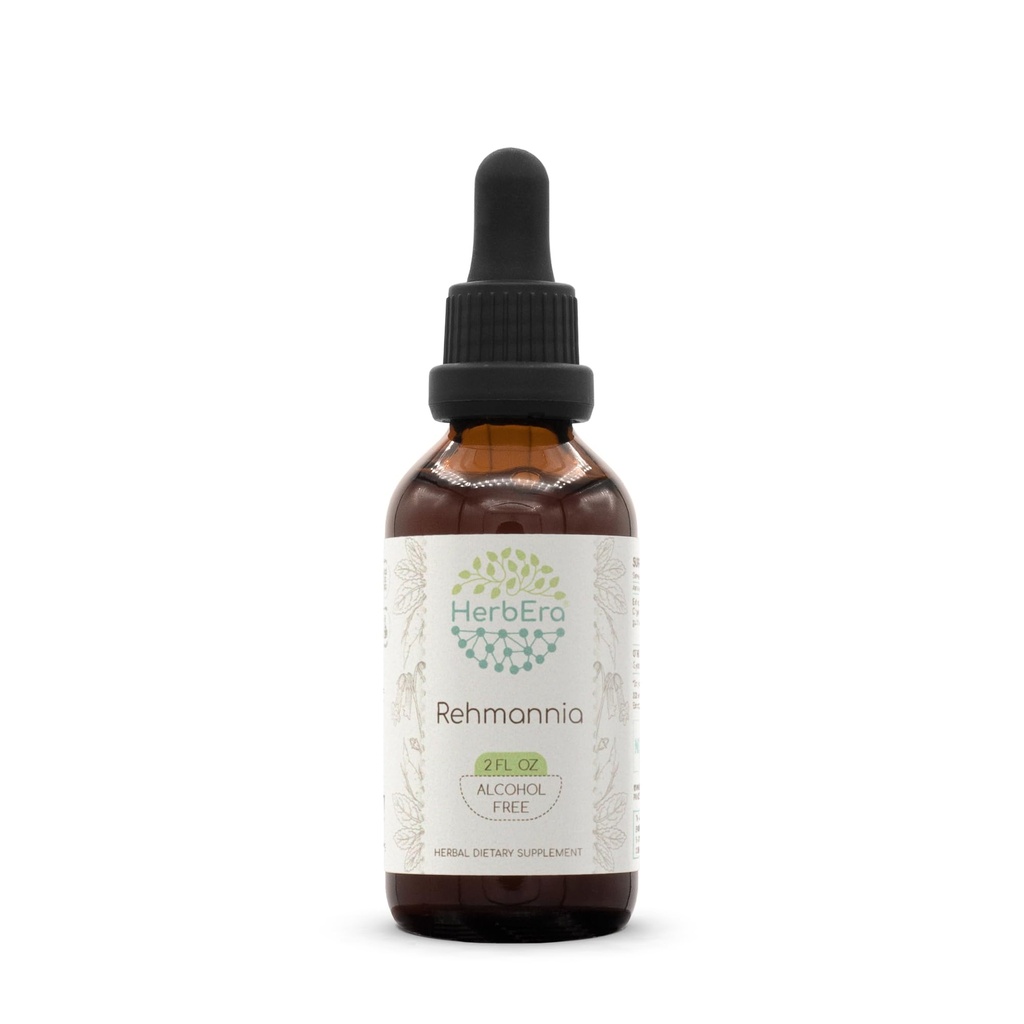 HerbEra Rehmannia B60 Alcohol-Free Herbal Extract Tincture, Concentrated Liquid Drops Natural Super-Concentrated Rehmannia (Rehmania Glutinosa) (2 fl oz)
