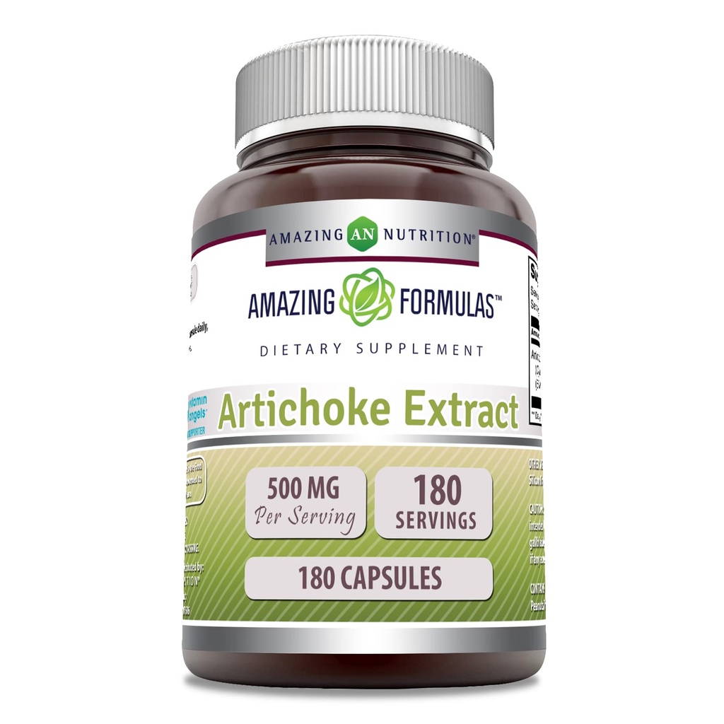 Amazing Formulas Artichoke Extract Supplement | 500 Mg | 180 Capsules | Cynara Scolymus Leaf | Non-GMO | Gluten Free | Made in USA