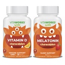 Kids Vitamin D3 1000 IU Chewables + Melatonin 1mg Chewables Bundle