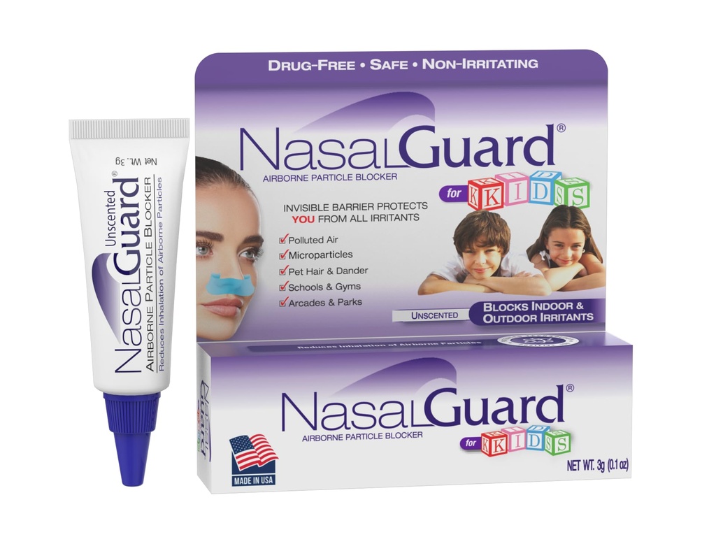 for Kids | Drug-Free Nasal Gel for School, Daycare & Travel | Helps Block Dust, Pollen & Pet Dander | Applied Around Nose | Non-Irritating | 150+ Uses (Unscented, 3g)