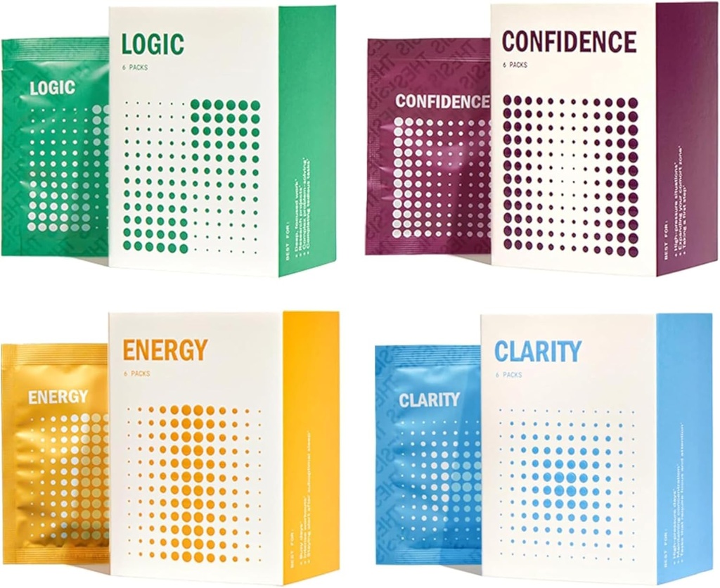 Thesis The Starter Kit - Suplementos Cognitivos Nootrópicos con Claridad, Lógica, Confianza y Energía - Promueve el Focus Mental, Energía Natural &amp; Memoria - 24 Servimientos - 1 Mes de Suministro