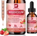 Magnesium Liquid Drop, Magnesium Glycinate Supplement Complex with Magnesium Taurate, Citrate, Calcio, Potasio, Vitamina, Zinc - Apoyo Relajación, Energía y Bowel Health
