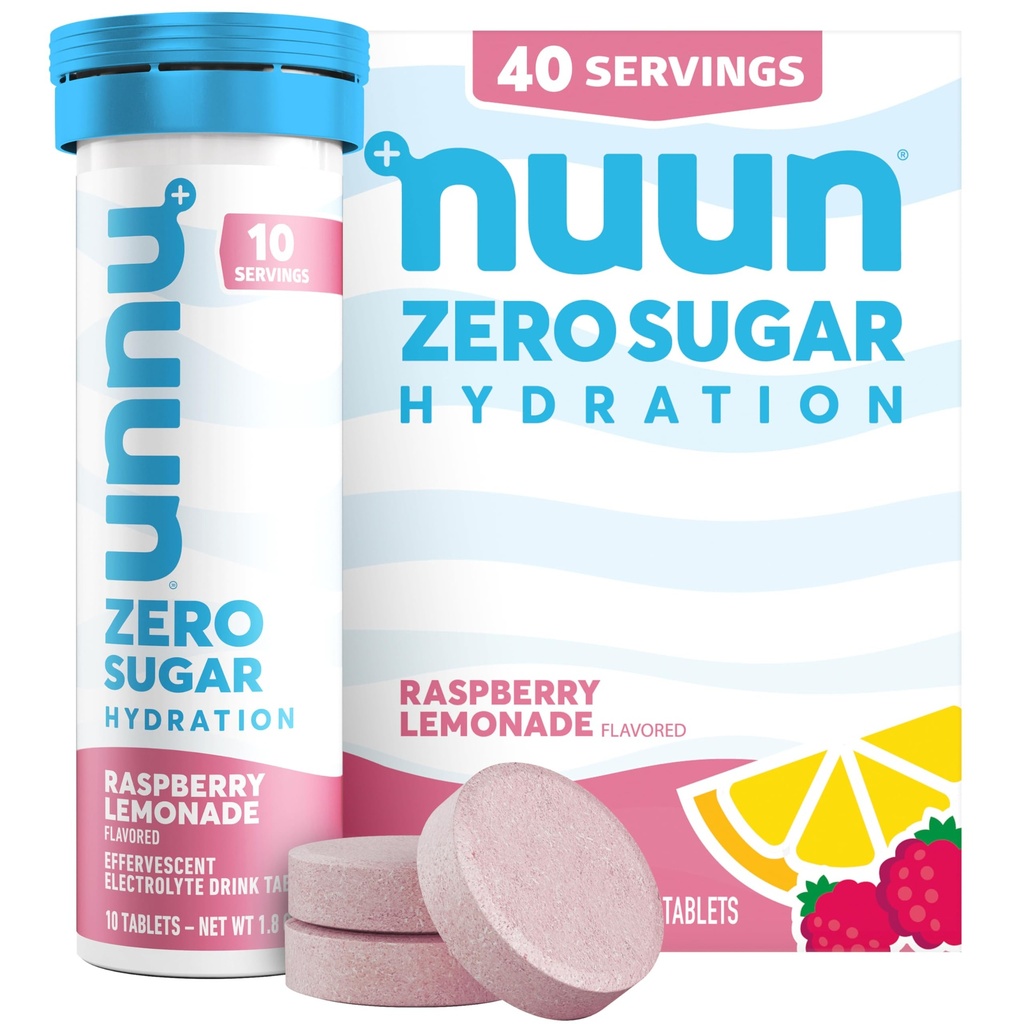 Nuun, Electrolyte Zero Sugar Rasplemonade Tube, 10 Count (Pack of 4)