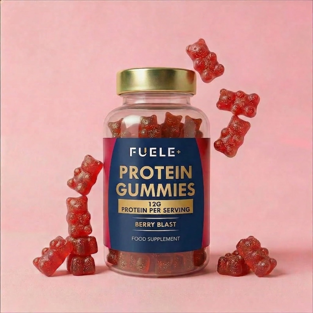 Protein Gummies – 12g High Protein Snack, Mixed Berry Flavor, No Added Sugar, Whey Protein Gummies, Supports Muscle Recovery, Post Workout Supplement