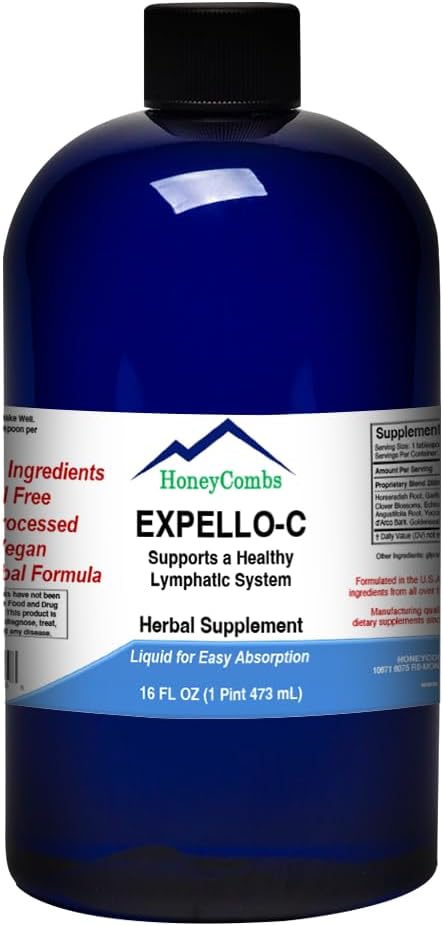 Expello-C - Ultimate Cellular Detox – Cleanse and Detox – Echinacea, Goldenseal &amp; Red Clover Suplemento – Alcohol-Free Liquid Liver Cleanse, Kidney Cleanse y System Booster, 16 Fl Oz.
