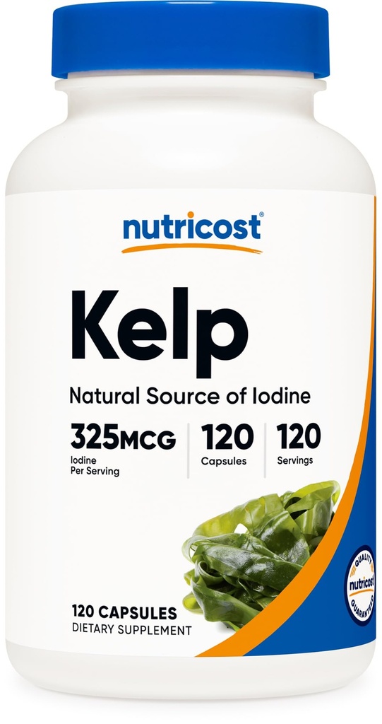 Nutricost Kelp Capsules, 325mcg of Iodine, 120 Capsules, Vegetarian, Non-GMO & Gluten Free