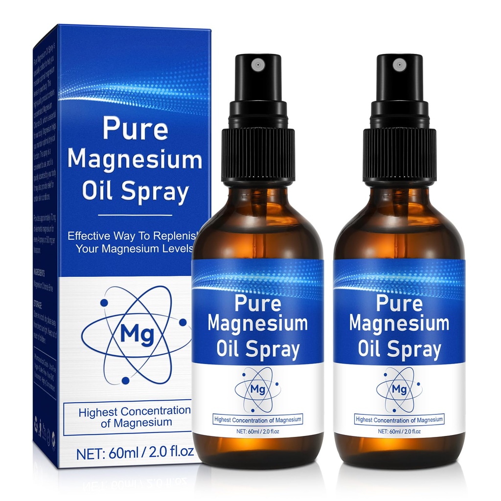 Xaarty 2Pack Magnesium Oil for Feet, Pure Magnesium Oil Spray, Nourish The Skin, Unclog Pores, Alleviate Hair Loss, 4 Oz