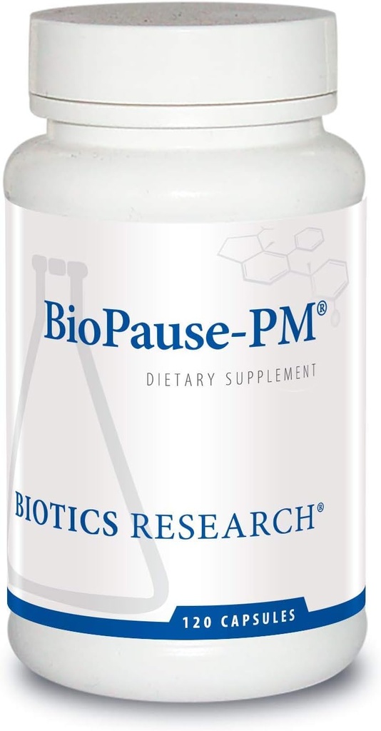 Biotics Research BioPause PM Night Time Menopausal Support Hormonal Balance, Black Cohosh, Lemon Balm, Passionflower, Promotes Relaxation and Calm, Regulates Circadian Rhythms, Sleep Regularly 120Caps