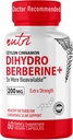 Fusiones de la naturaleza Suplemento de dihidroberina 200mg 60 cápsulas - con canela de Ceylán, 5X más eficaz que la berenberina regular HCL - Suplementos Nutri