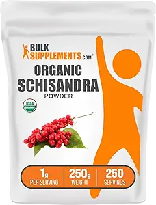 BulkSupplements.com Orgánica Schisandra Powder - Orgánica Schisandra Suplemento, de Schisandra Berry - Gluten Gratis - 1g por Serving, 250g (8.8 oz) (Pack of 1)