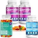 BIO VITALICA (Bundle) Sea Moss Elderberry (1 Pack) & Quercetin (2 Packs) & Sea Moss Ashwagandha (1 Pack)