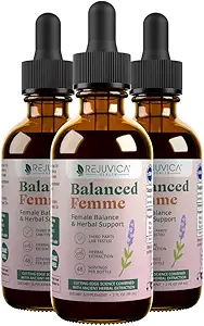 Rejuvica Health Balanced Femme - Menopause Support for Hot Flashes &amp; Female Balance - Liquid Delivery for Better Absorption - Black Cohosh, Dong Quai, Vitex, Maca Root &amp; More!