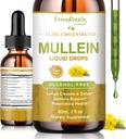 GREENPEOPLE Mullein Drops for Lungs " Lymphatic Drainage - 13-in-1 Botanical Blend w/Marshmallow Root, Elderberry, Oregano for Respiratory Support - Lung Detox for Smokers - Alcohol-Free, 2 fl