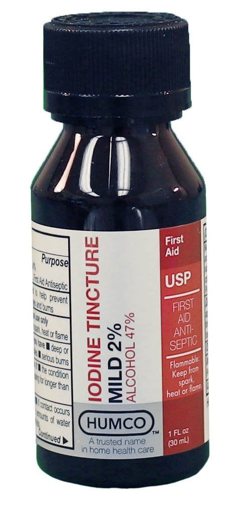 Humco 121391001 Iodine Tincture, Mild 2%, USP, 1oz