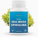Organic Sea Moss Spirulina, 90 Capsules, Organic Sea Moss Spirulina Suplemento, Immune Support, Endurance & Microingredients Fuente — Vegan Capsules for Men &amp; Women