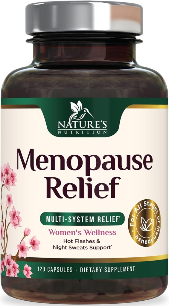 Suplementos de la menopausia para mujeres - Alivio de la menopausia Probióticos con Cohosh Negro, Suplementos de Apoyo Natural para Flashes Lácteos &amp; Noches &amp; PH Balance Suplemento de apoyo - 120 cápsulas
