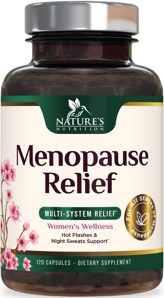 Suplementos de la menopausia para mujeres - Alivio de la menopausia Probióticos con Cohosh Negro, Suplementos de Apoyo Natural para Flashes Lácteos &amp; Noches &amp; PH Balance Suplemento de apoyo - 120 cápsulas