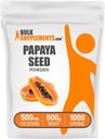 BulkSupplements.com Papaya Seed Powder - Carica Papaya Seed, Suplemento Nutricional, para Digestive & Gut Support - Gluten Free, 500mg por Serving, 500g (1.1 lbs) (Pack of 1)