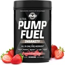 PMD Sports Pump Fuel Ultra Insanity - Premium Pre Workout Powder &amp; Muscle Pump, Greater Focus, Endurance & Recovery, Premium Creatine, Arginine & Beta Alanine - Strawberry Slam (30 Servings)