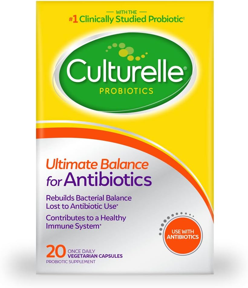 Probióticos Culturalle Balance Final Probiótico para uso con antibióticos - 20 Conde – Los cápsulas probióticos ayudan a restaurar las buenas bacterias perdidas durante el uso antibiótico " Contribuir a un sistema sano de inmunológico