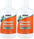 NOW Supplements, Colloidal Minerals Liquid, Plant Derived, Essential Trace Minerals, 32-Ounce (Pack of 2)