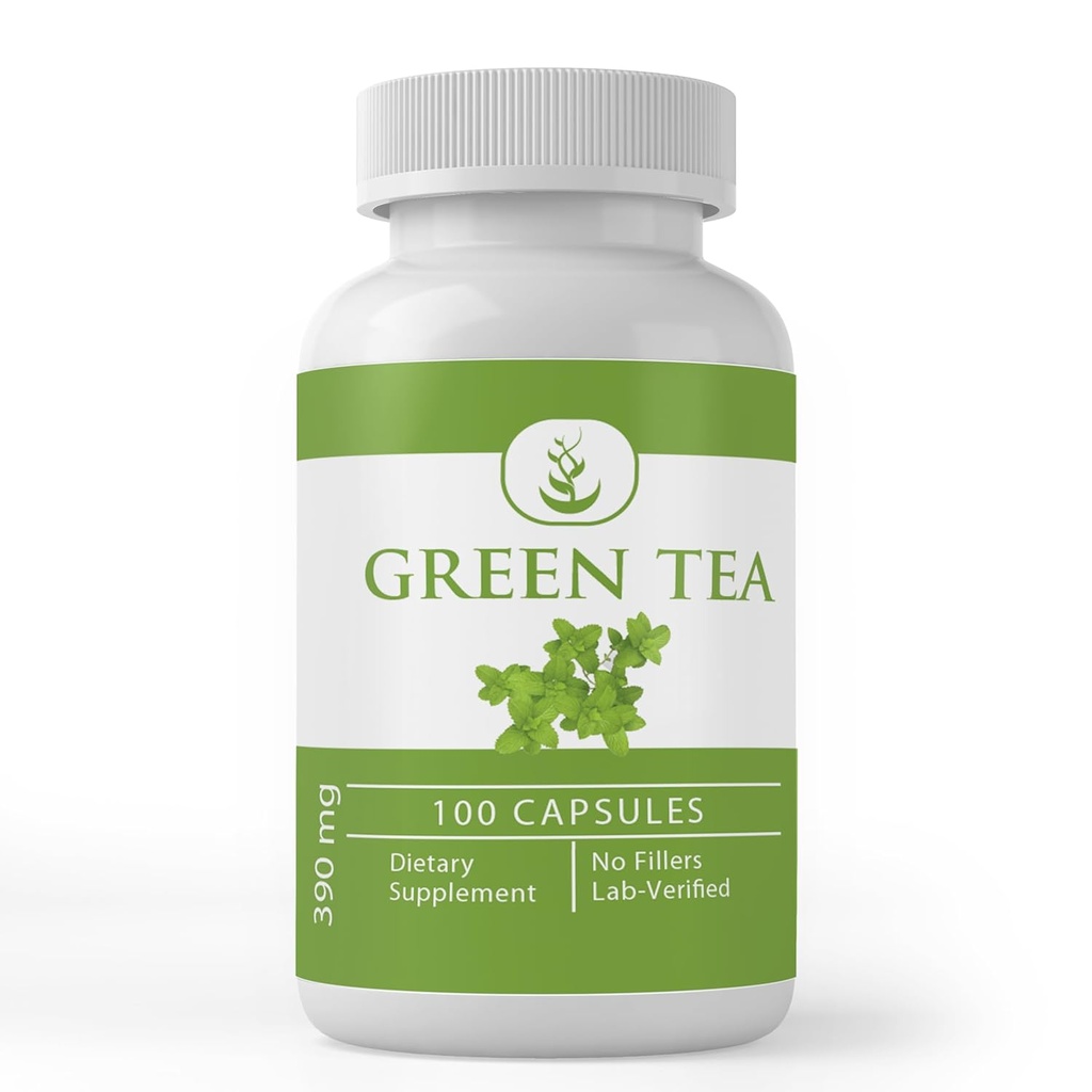 PURE Original INGREDIENTES Extracto verde del té, (100 cápsulas) Siempre puro, sin aditivos o los rifles, Verificado del laboratorio