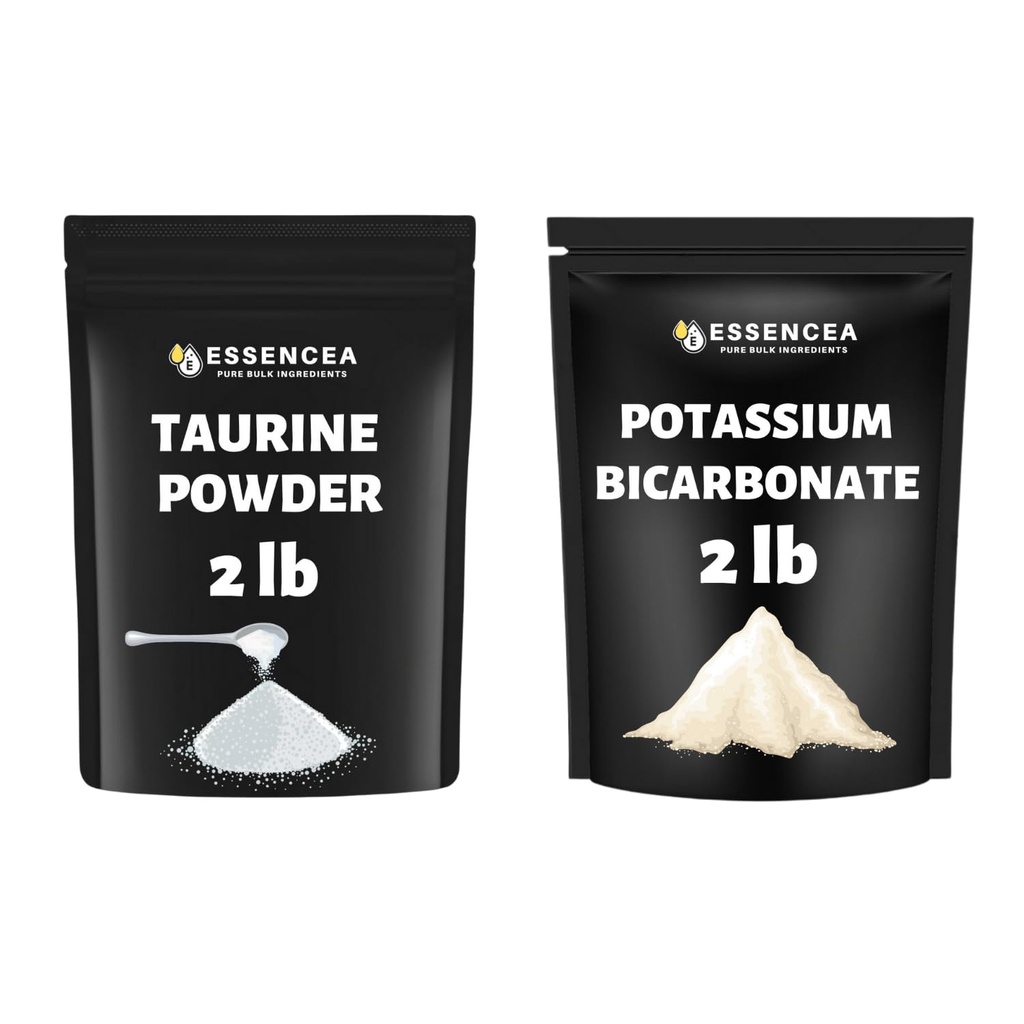 Taurine Powder 2lb and Potassium Bicarbonate 2lb | Pure Bulk Combo Pack for Versatile Applications | Value Combo Pack
