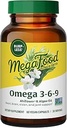 MegaFood Vegan Omega 3 6 9 - Suplemento Burp-Less - 600 mg Plant-Based Omega-3 &amp; 150 mg DHA Por Serving - Corazón, Cerebro, Visión &amp; Soporte Conjunto - Fish Oil Alternative - 60 cápsulas, 30 piezas