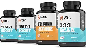 Obtenga más grande con BCAA, Creatina y Test 1 Boost (2 Month Supply)