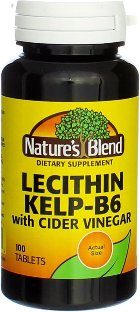 Blend Lecithin Kelp-B6 con vinagre de sidra 100 Tabs (Modelo: 079854600704)