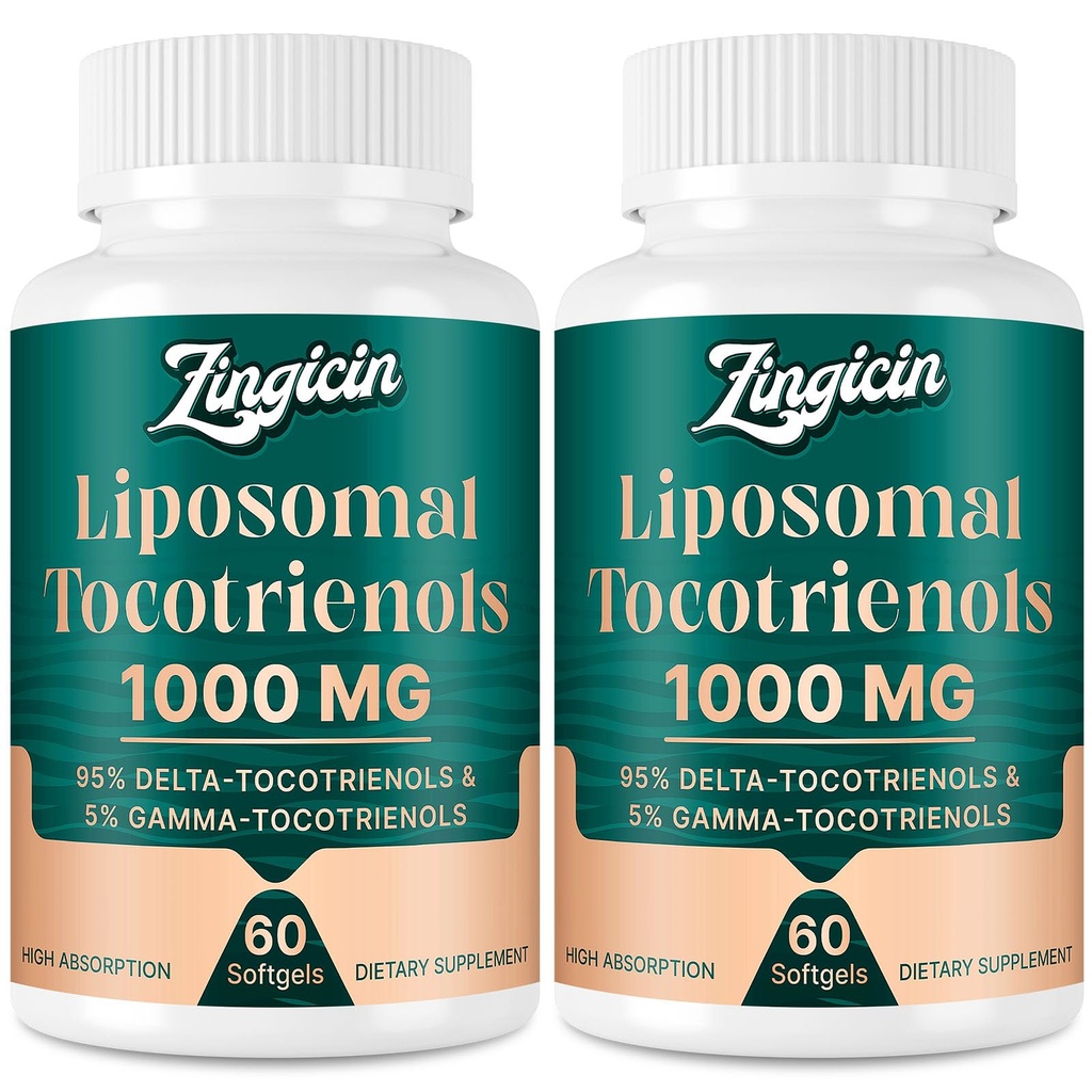 Vitamin E Tocotrienols - Liposomal Tocotrienols Supplement 1000mg, Highly Absorbable Delta Tocotrienol and Gamma Tocotrienol for Bone Health, and Antioxidant Support, 120 Softgels