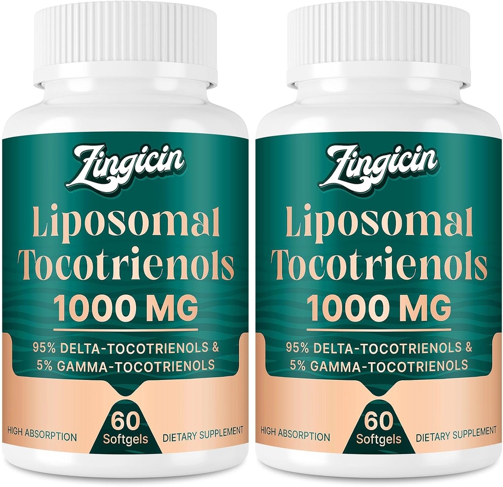 Vitamina E Tocotrienols - Liposomal Tocotrienols Suplemento 1000mg, Altamente Absorbable Delta Tocotrienol y Gamma Tocotrienol para la salud ósea, y soporte antioxidante, 120 Softgels