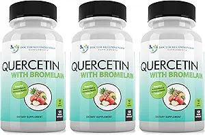 Quercetina 800mg w/Bromelain 165mg Por Serving- 120 Veggie Capsules-Full 60 Day Supply, Vitamin Supplement, Bioflavonoids, Gluten Free, Non-GMO (Pack of 3)